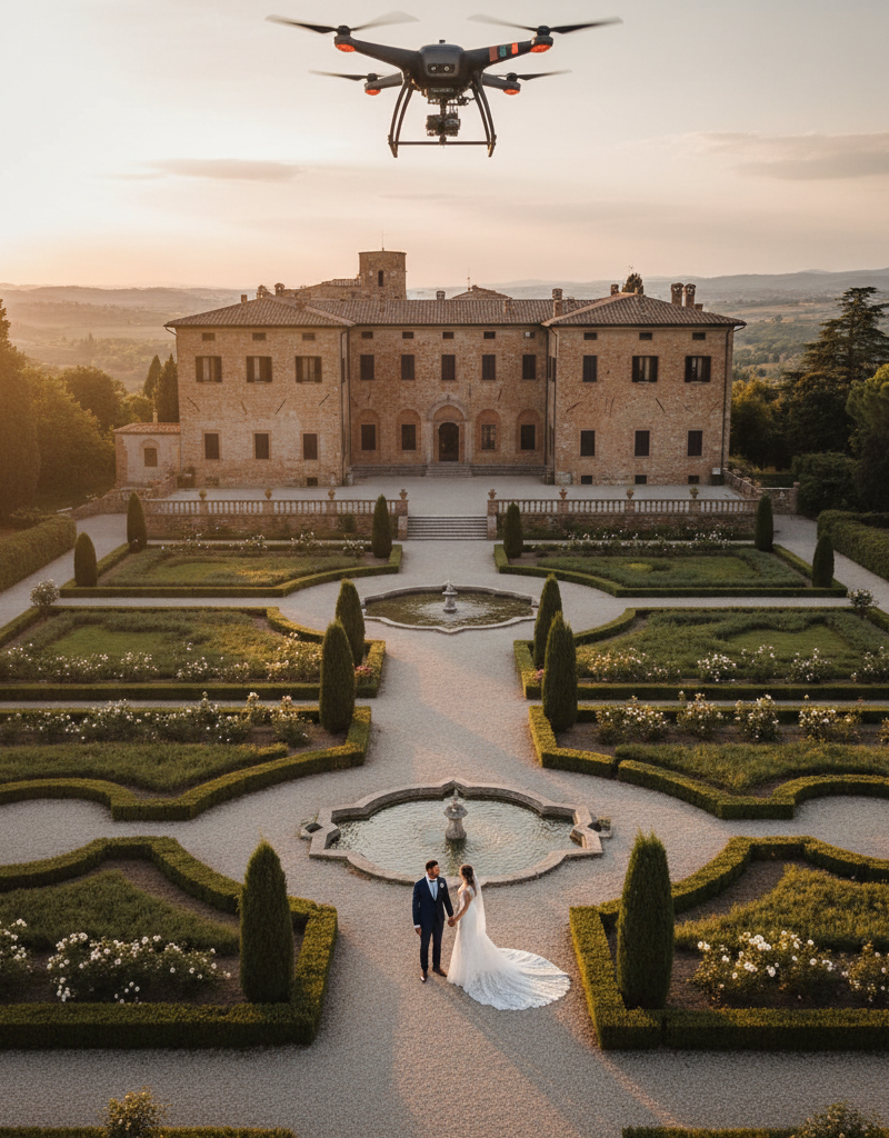 Droni per Matrimonio 2026: L'Arte delle Riprese Aeree che Trasforma i Tuoi Ricordi in Emozioni Eterne