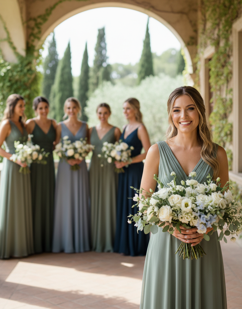 Abiti Testimoni 2026: L'Arte di Coordinare il Bridal Party con Stile e Armonia