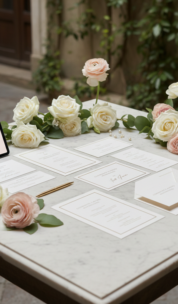 Armonia Emozionale: Il Coordinato Grafico Matrimonio 2026 tra Inviti e Menu Personalizzati