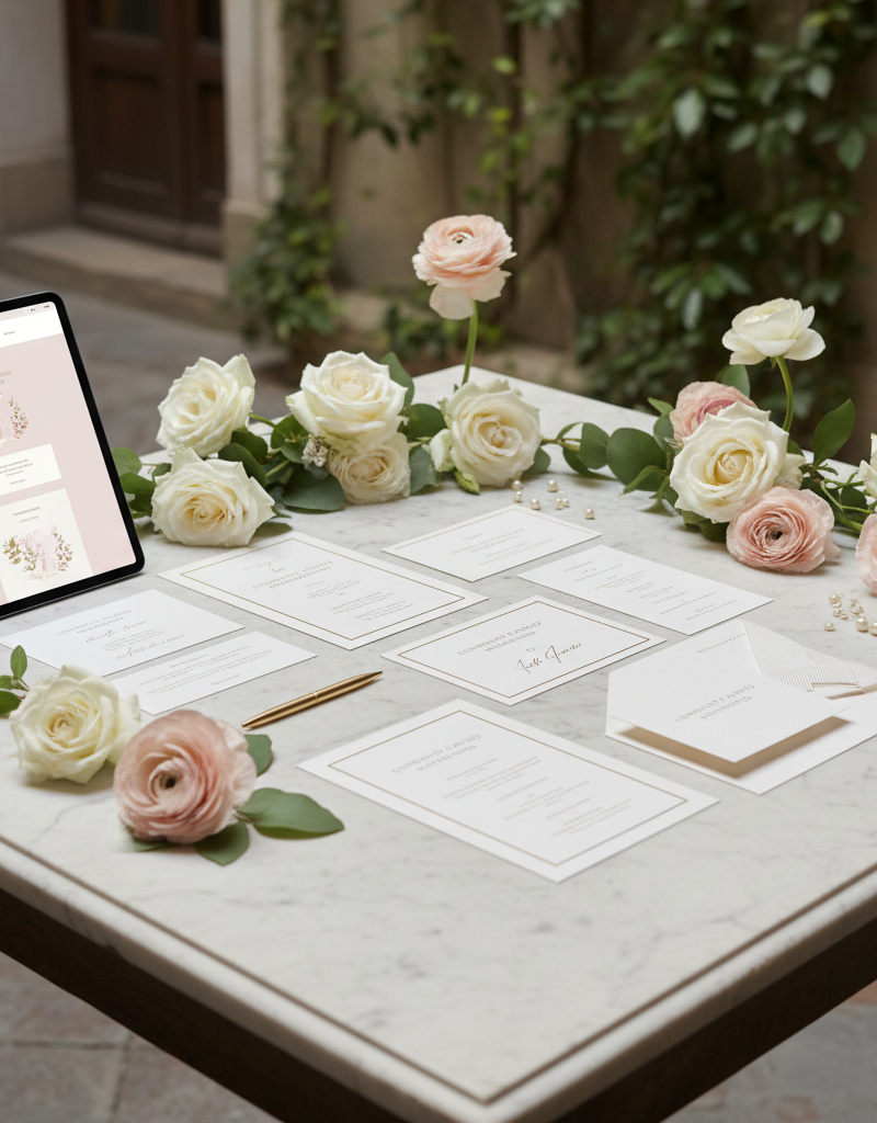 Armonia Emozionale: Il Coordinato Grafico Matrimonio 2026 tra Inviti e Menu Personalizzati