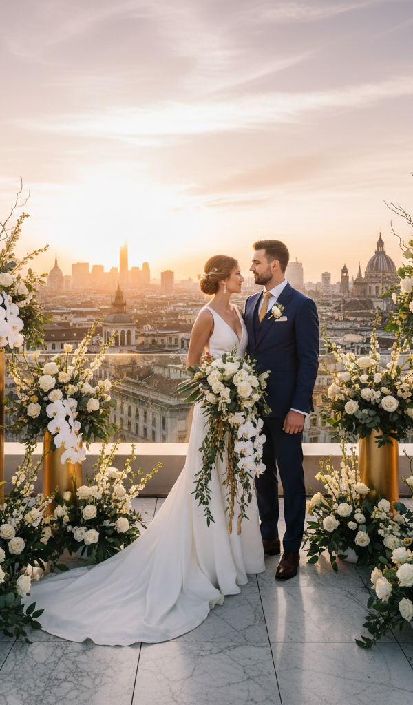 Sinfonia Urbana e Botanica: Fiori e Bouquet per Matrimoni su Rooftop e Location Cittadine nel 2026