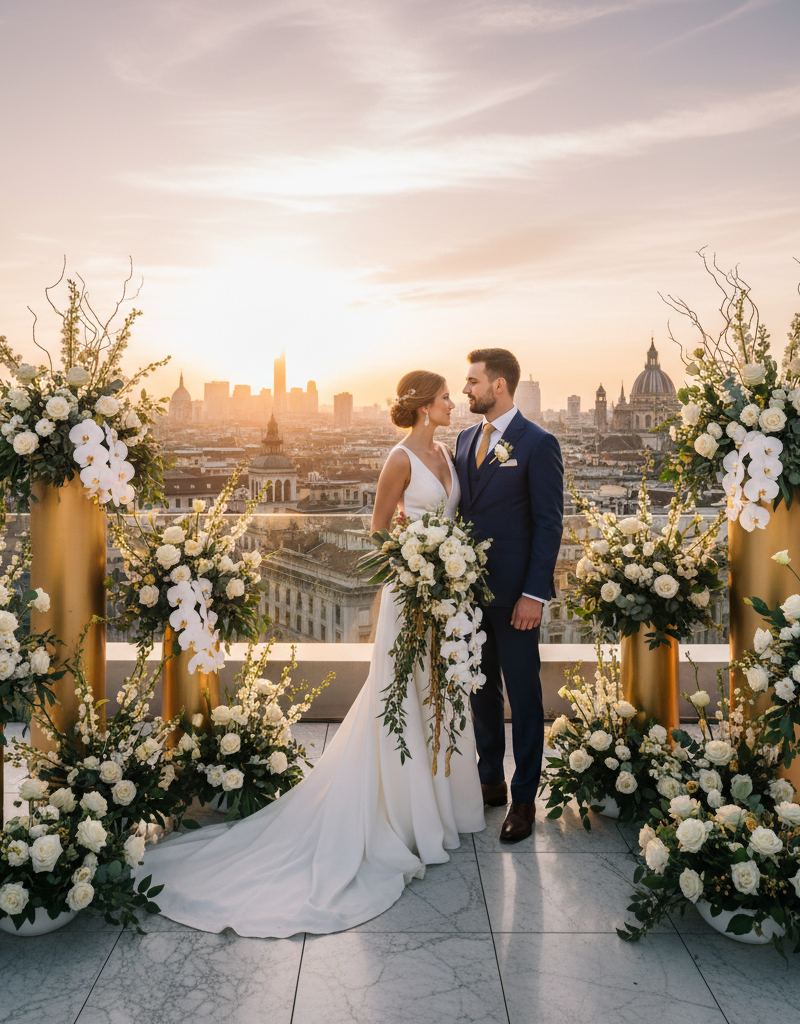 Sinfonia Urbana e Botanica: Fiori e Bouquet per Matrimoni su Rooftop e Location Cittadine nel 2026