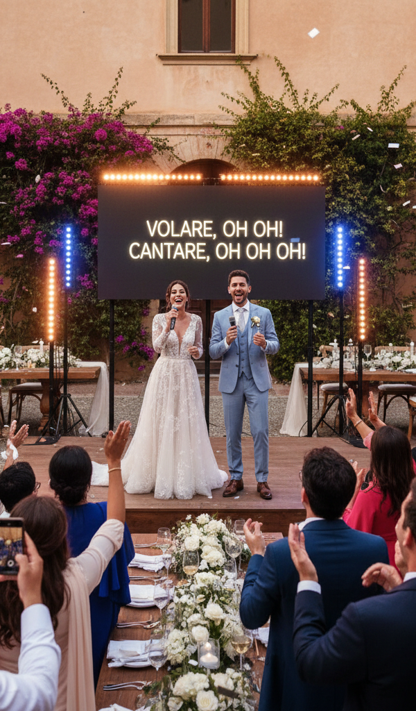 Armonie Nuziali: Karaoke al Matrimonio nel 2026 – Un Duetto di Pro e Contro per Nozze Indimenticabili